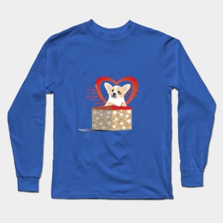 Puppy Corgi Valentine Long Sleeve T-Shirt